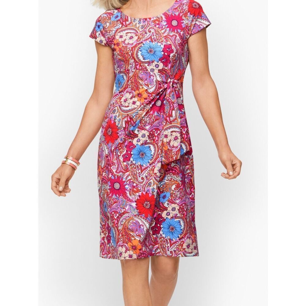 Talbots medium floral dress short sleeve